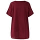 thumbnail image 3 of Camiseta a cuadros Mujer Botón de verano Blusa de manga corta Top suelto, Rojo vino, L Methold AP001353-15, 3 of 7