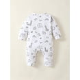 thumbnail image 3 of 3 Months Baby Boys Romper 6 Months Boys One-piece Bodysuit Cute Elephant Print Newborn Boys Long Sleeve Bodysuit White, 3 of 6