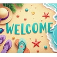 thumbnail image 4 of Beach Theme Welcome Banner Summer Sand Design Ocean Background for Beach Party Summer Event Outdoor Decoration, 4 of 7