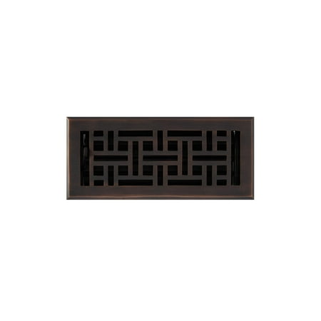 

Signature Hardware 925584-4-10 Wicker Style Brass Floor Register - Bronze