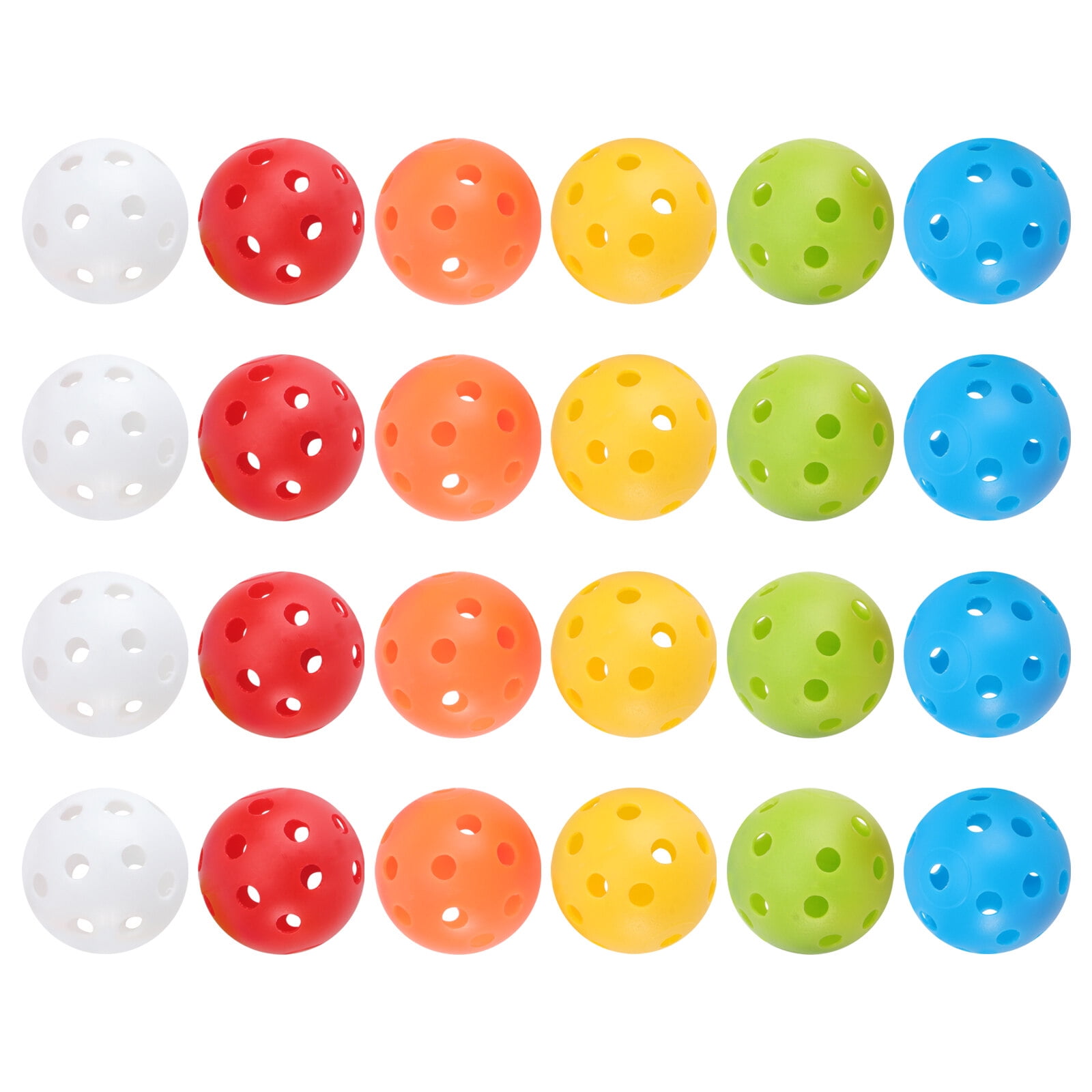 24pcs Perforated Plastic Play Balls Hollow Practice Training Sports Balls (Mixed Colors