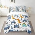 thumbnail image 2 of Castle Fairy Dino Excavator 7 Pieces Bedding Comforter Set for Child,Cartoon Car Full Bedding Set Lightweight,Construction Vehicles Fitted Sheet Flat Sheet,Lightweight Room Decor, 2 of 8