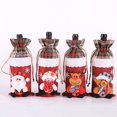 thumbnail image 2 of 4 Piezas Fundas para Botellas de Vino con Cordón a Cuadros Bolsas para Botellas de Papá Noel de Arpillera Bolsas para Botellas con Cordón de Reno Fundas para Botellas de Vino a Cuadros Navideños con Piel Sintética para Decoración de Fiesta de Navidad oso de fresa Electrónica, 2 of 5