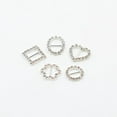 thumbnail image 5 of 16 Pieces Round Shape Rhinestone Ribbon Buckles Sliders for Wedding Invitation Party Favor 14mm, 5 of 9