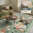 thumbnail image 5 of SIXHOME 5'x7' Area Rug Floral Washable Rugs for Living Room Bedroom Dining Room Soft Vintage Flower Non Slip Carpet Indoor Throw Rugs Green, 5 of 7