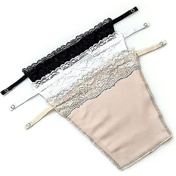 3pcs Lady Lace Clip-on Mock Camisole Bra Insert Overlay Modesty Panel Vest