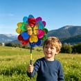 thumbnail image 6 of Double Layer Glitter Windmill, Colorful Outdoor Pinwheel, Rainbow Yard Decoration - Bright Multicolor, Smooth Spinning, Easy Assembly, Durable Plastic, for Garden Park Patio Festival Photo Prop, 6 of 6