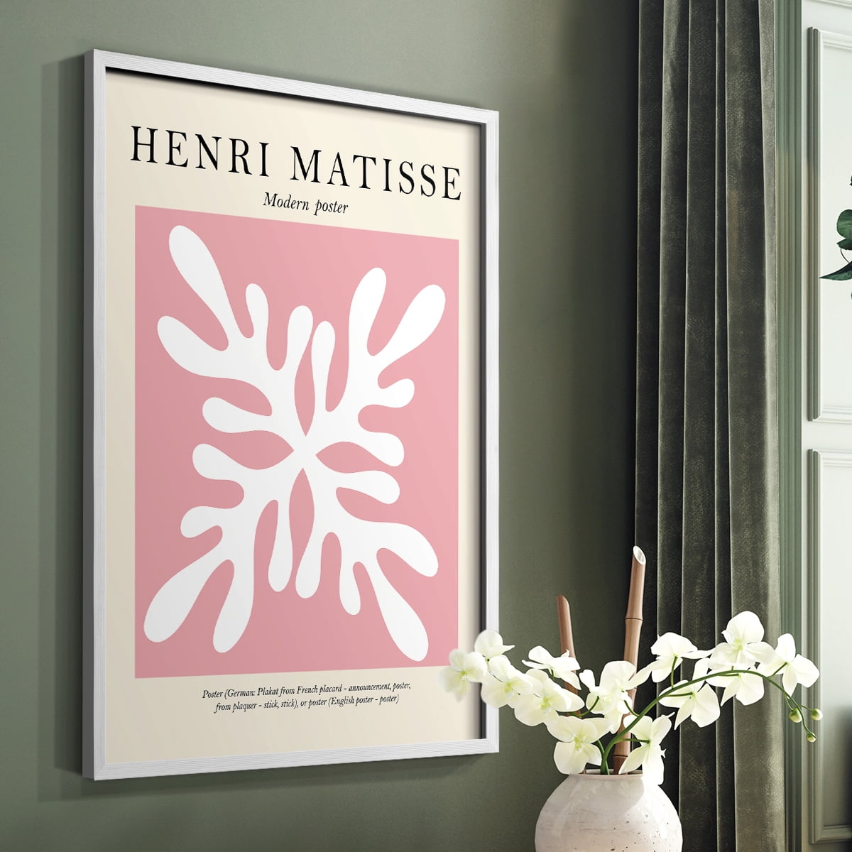 Matisse CXXX Framed Print in White Solid Wood 8 x 10 Framed Print