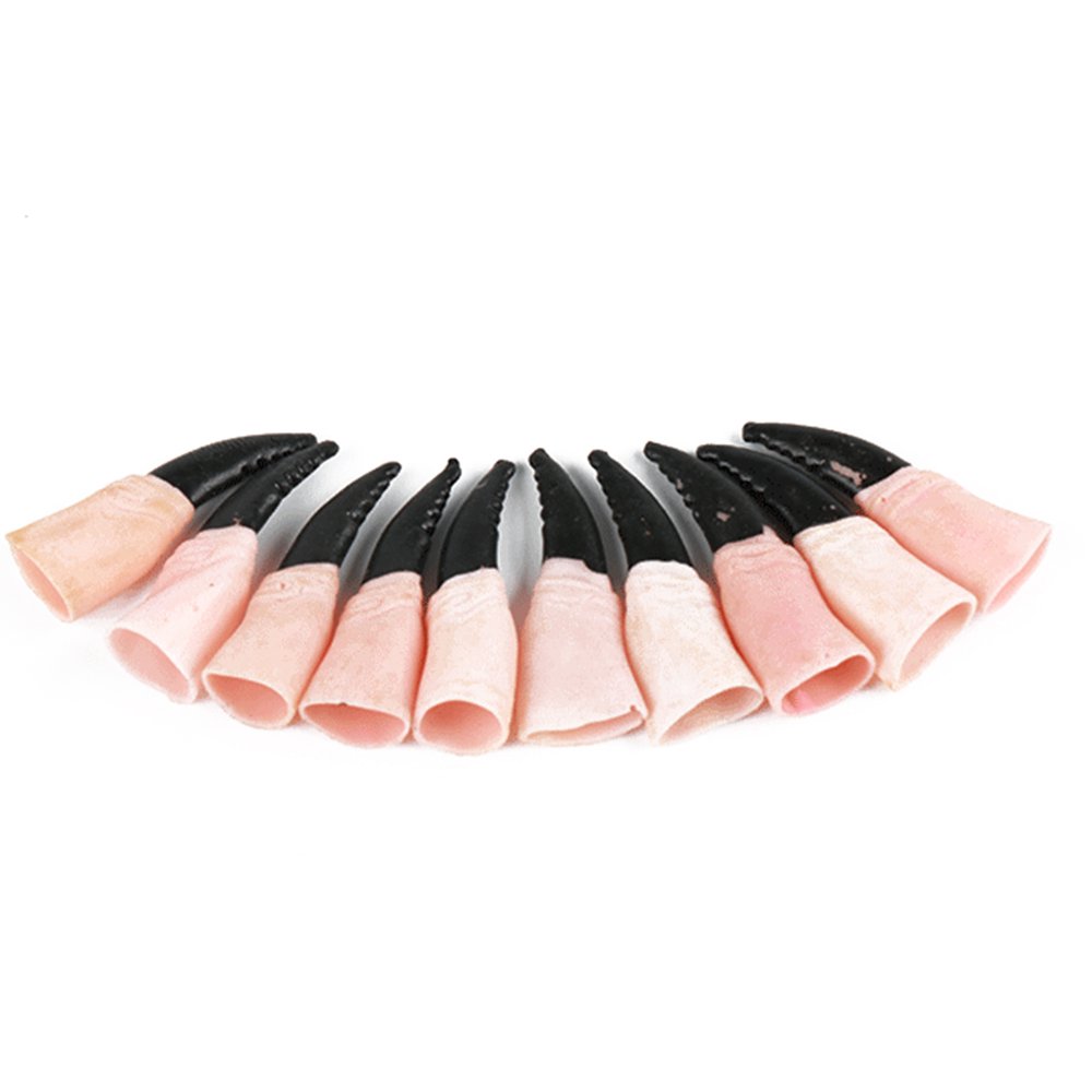 Cusimax 10pcs Spooky Scary Fake Fingers Witch Nail Covers Set Halloween