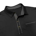 thumbnail image 6 of HOMADLES Button Men Polo T-Shirts with Pocket on Front Long Sleeve Lapel Soft Stretch Golf Shirt C Black L, 6 of 6