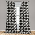thumbnail image 4 of Ambesonne Musical Curtains, Abstract Treble Clefs Notes, Pair of 28"x63", Charcoal Grey White, 4 of 4