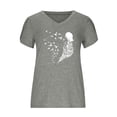 thumbnail image 4 of zanvin Hauts pour Femmes, Mode d'Été T-shirt Blouse Décontractée à Col en V à Manches Courtes Imprimée pour Femmes, 4 of 4