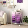thumbnail image 4 of Costway 15 Drawer Rolling Organizer Cart Utility Storage Tools Scrapbook Paper Multi-Use Purple, 4 of 10