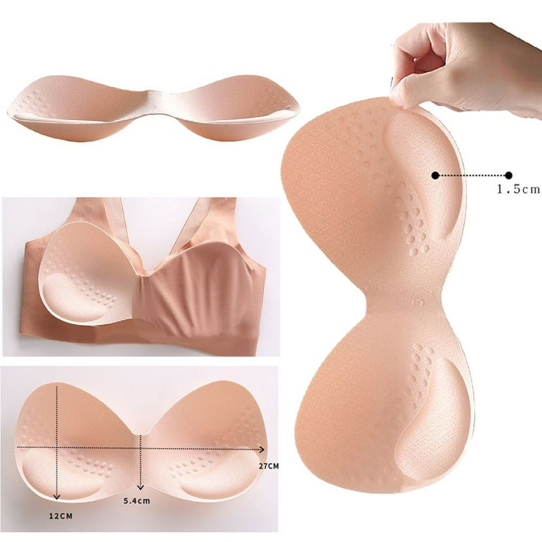 Women Breast Enhancer Removeable Intimates Accessories Swimsuit Sponge Foam  Thick Bra Pads Bikini Insert Pads Push Up NUDE TYPE 3