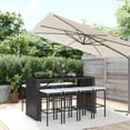 thumbnail image 3 of vidaXL Patio Bar Set Outdoor Table and Chair Set with Cushions Poly Rattan, 3 of 38