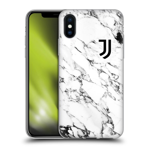 Head Case Designs Officially Licensed Juventus Football Club Marble White Soft Gel Case Compatible with Apple iPhone X / iPhone XS