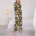 thumbnail image 3 of Honeii Moon Bear print Women's Pajama Sets Long Sleeve Button Down Sleepwear Nightwear Soft Pjs Lounge Sets-, 3 of 7