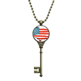 thumbnail image 1 of Stars And Stripes America Flag Map Country Key Necklace Pendant Tray Embellished Chain, 1 of 3