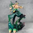 thumbnail image 1 of GK LX MAX Figura de Estatua de 3 Cabezas con Efectos Especiales Verdes, One Piece, Zoro, Modelo de Anime, colección de muñecos, 31,5 cm, 1 of 5