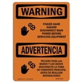 thumbnail image 1 of SignMission OS-WS-A-710-L-12610 7 x 10 Po Signe d'Avertissement OSHA - Doigt - Main Risque Bilingue, 1 of 1