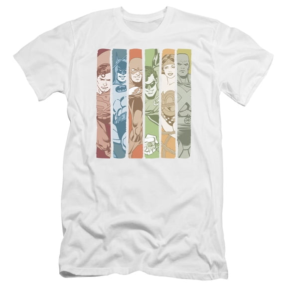 Dc - Justice League Columns - Premium Slim Fit Short Sleeve Shirt - X-Large