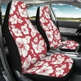 thumbnail image 3 of Yuyamidu 2pcs Set Car Seat Covers Red Hibiscus Vehicle Bucket Seat Cover Breathable Stretchy Driver Seat Covers for SUV Van Sedan, 3 of 7