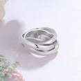 thumbnail image 6 of 316L Stainless Steel Triple Tone Tri-Roll Band Women Simple Silver Polished Ring, 6 of 6