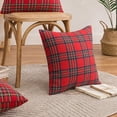 thumbnail image 5 of 2 Pack Christmas Plaid Decorative Throw Pillow Covers Scottish Tartan Cushion Case for Farmhouse Home Holiday Decor Red and Green,, 5 of 6