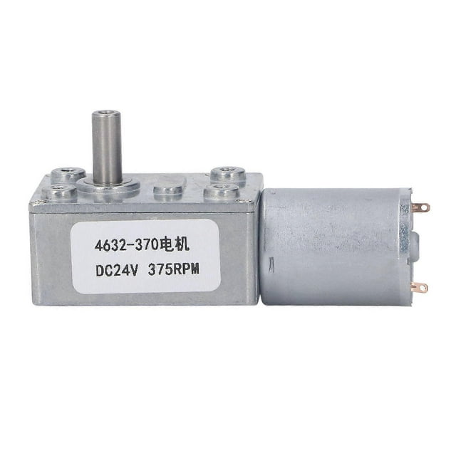 DC Worm Gear Motor Self Locking Brass Coil Aluminum Alloy Shell Speed Reduction Geared Motor DC24V 375RPM