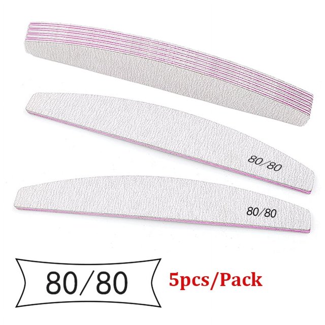 Juego de herramientas para manicura de limas de Color de mezcla de limas 80/100/150/180/240 GRT, Lima profesional de papel de lija para quitar cutículas
