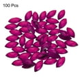 thumbnail image 3 of Unique Bargains 100 Pcs Acrylic Flat Back Rhinestones 7mm x 15mm Horse Eye Artificial Gemstone for Jewelry Making Rose Red, 3 of 7