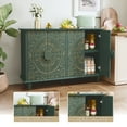 thumbnail image 3 of 47.7" Wide Ornate Carved Storage Sideboard, with Adjustable Shelves and 4 Carved Doors, Green, 3 of 6