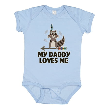 

Inktastic Daddy Loves Me Raccoon Gift Baby Boy or Baby Girl Bodysuit