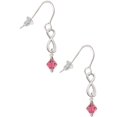thumbnail image 1 of Delight Jewelry Indian Pink Crystal Bicone Silver tone Infinity French Earrings, 1 of 4