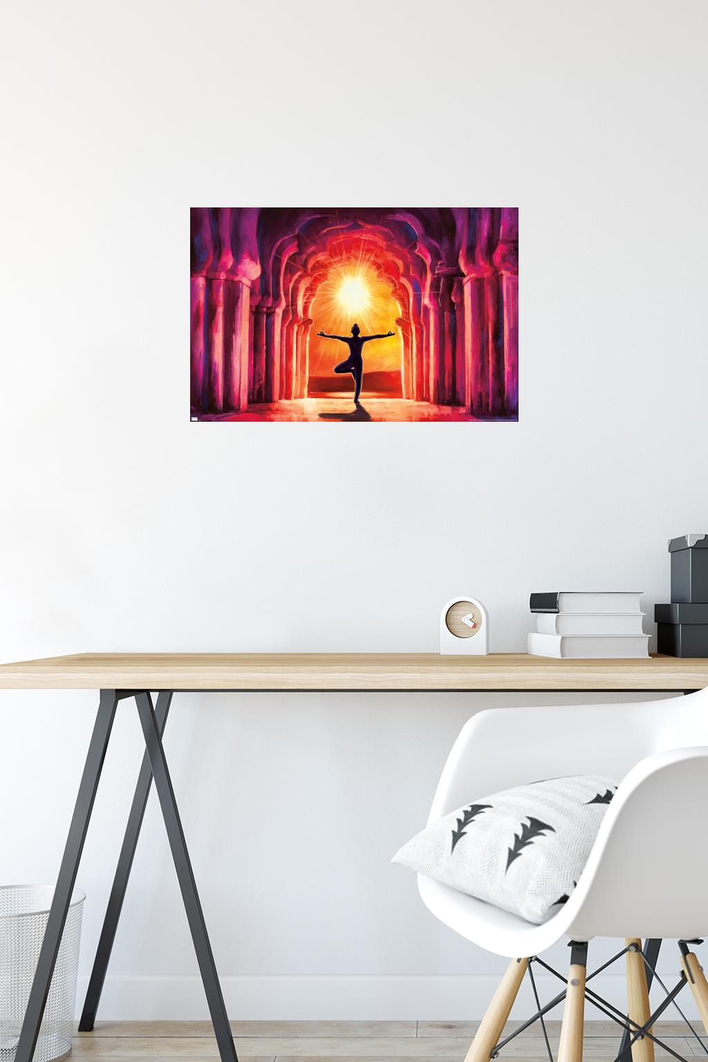 PD Moreno - Fine Art - Yoga Morning Sun Wall Poster, 14.725" x 22.375"