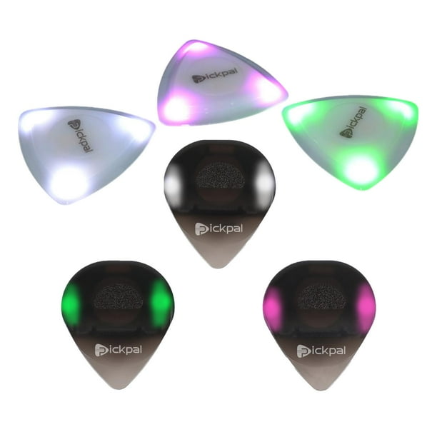 6 uds púas de guitarra luminosas, púas de guitarra luminosas, fáciles de desmontar, púas de pulgar de guitarra, púas de guitarra luminosas LED como
