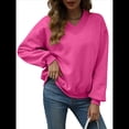 thumbnail image 2 of Sudadera con Capucha para Mujer, de Gran Tamaño, con Cuello en V, Informal, Cómoda, Básica, Moda de Otoño 2025. Rosa Roja M, 2 of 9