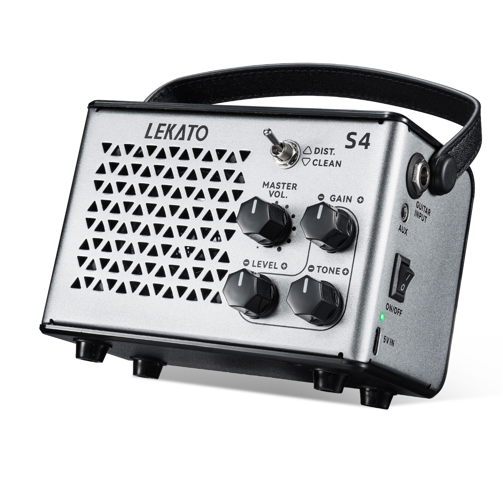 LEKATO Mini Guitar Amp Electric Guitar Amp 10W Clean Distortion Gain Control Bluetooth Rechargeable Guitar Amp Portable for Travel Indoor Practice