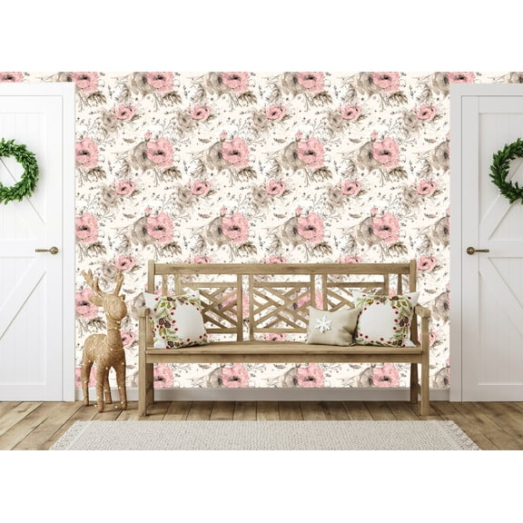 MuralsPrint Coreopsis Florals Peel and Stick Floral Wallpaper, Eco-friendly Floral Removable Wallpaper, Roll Length 10'L x 24''W