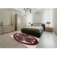 thumbnail image 4 of Ahgly Company Indoor Round Patterned Blood Night Red Area Rugs, 4' Round, 4 of 6