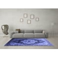 thumbnail image 3 of Ahgly Company Indoor Round Oriental Blue Industrial Area Rugs, 4' Round, 3 of 4