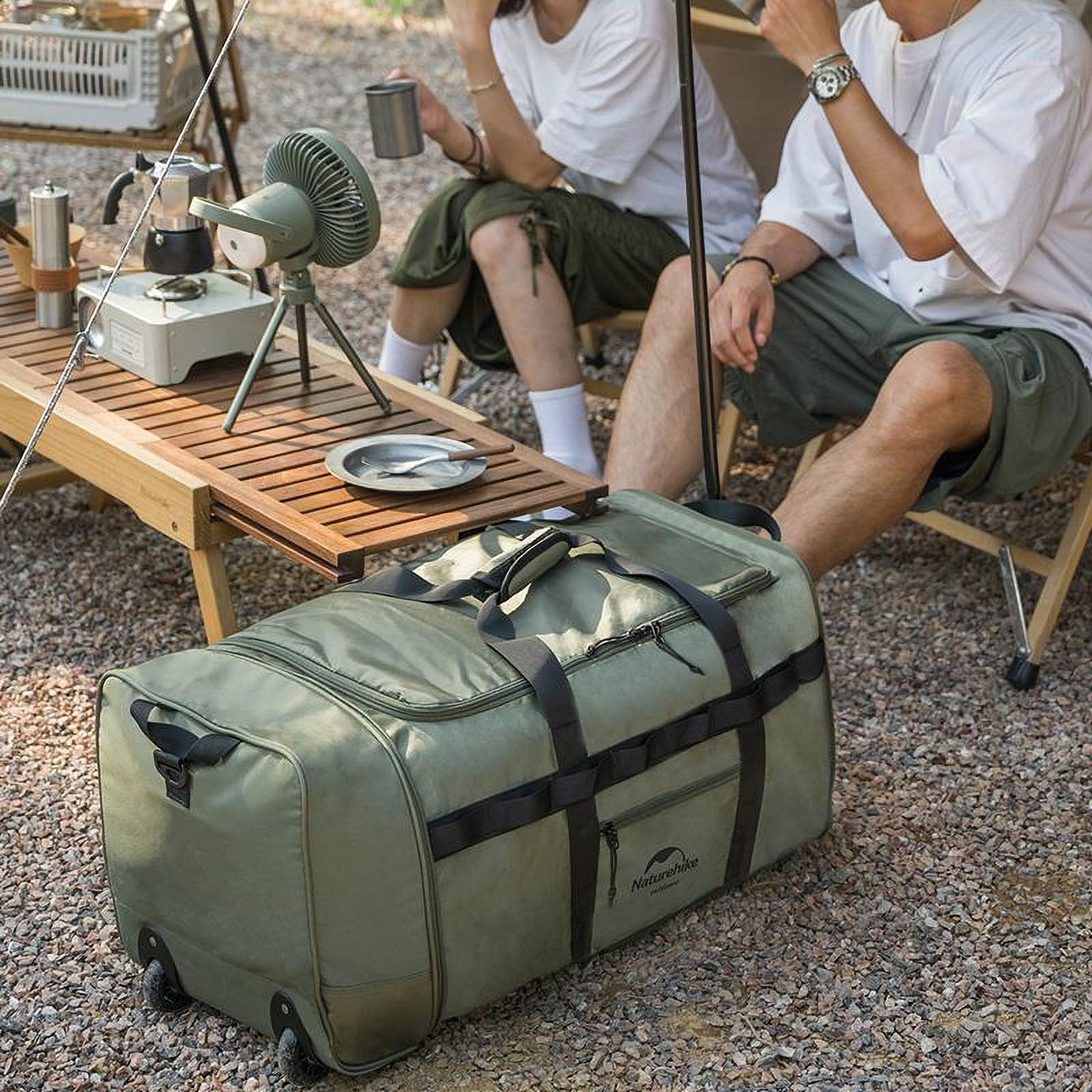 Naturehike, Collapsible Duffel Bag with Wheels, Portable 88L Large Capacity Sports & Travel Bag, Foldable Travel Luggage Bag for Adult, Tear-resistant Polyester Fabric, For Camping/Traveling/Touring