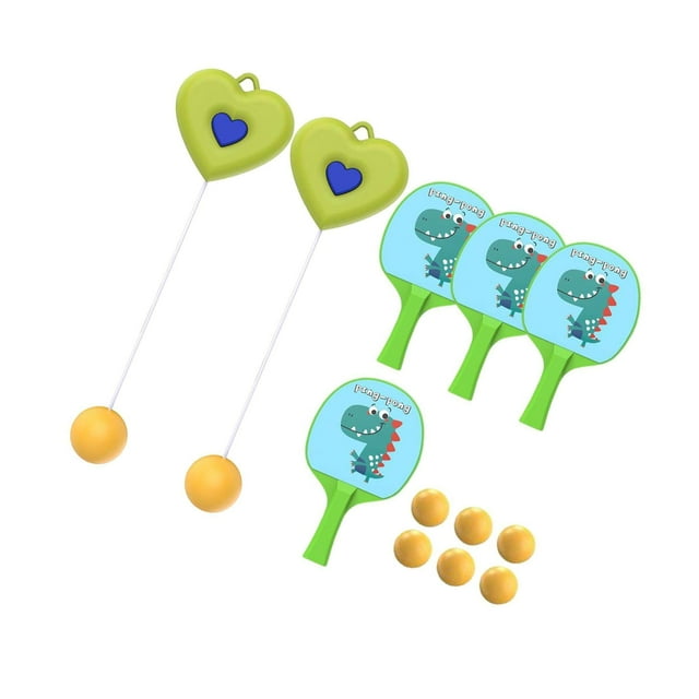 Indoor Hanging Table Tennis Trainer training portable Door Self Workout Set Button Portable green 4 Paddles