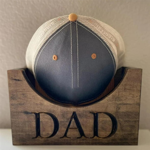 Organizador de gorras de béisbol, expositor de gorras, soporte para perchero, soporte de madera rústica para sombreros, caja de regalo para manualidades para el día del padre C