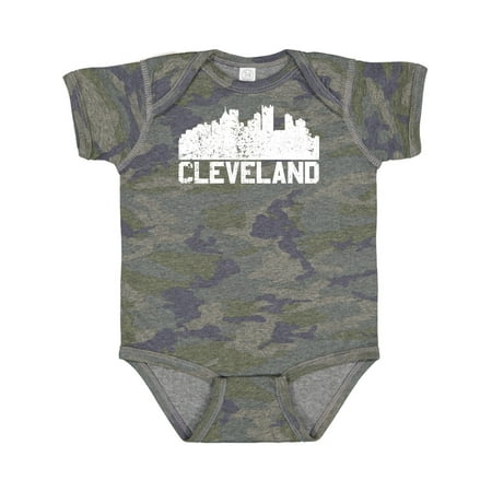 

Inktastic Cleveland Skyline Grunge White Gift Baby Boy or Baby Girl Bodysuit