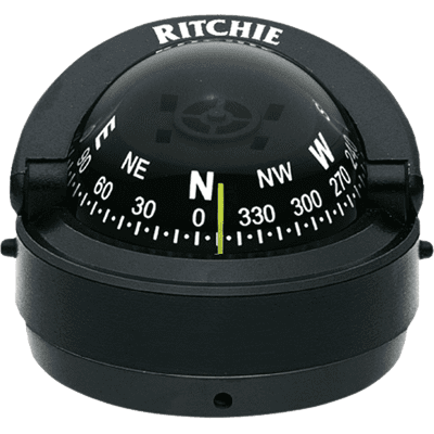 New Marine Explorer Compass Black Surface Mount for Boat & Rv - Ritchie S-53 FO-3498