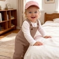 thumbnail image 5 of BRGZLK Baby Boys Girls Knit Overalls 2026 Autumn Winter Solid Color Knitted Jumpsuit Long Pants for Toddlers Newborn Infants Coffee 18-24 Months, 5 of 7