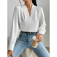 thumbnail image 5 of Work Blouses for Women Long Sleeve Blouses Business Spring Top Womens V Neck Office Shirts White XL, 5 of 10
