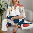 thumbnail image 6 of Honeii School Cute Gnomes Print Women's Pajama Sets Long Sleeve Button Down Sleepwear Nightwear Soft Pjs Lounge Sets 2PCS-XX-Large, 6 of 7