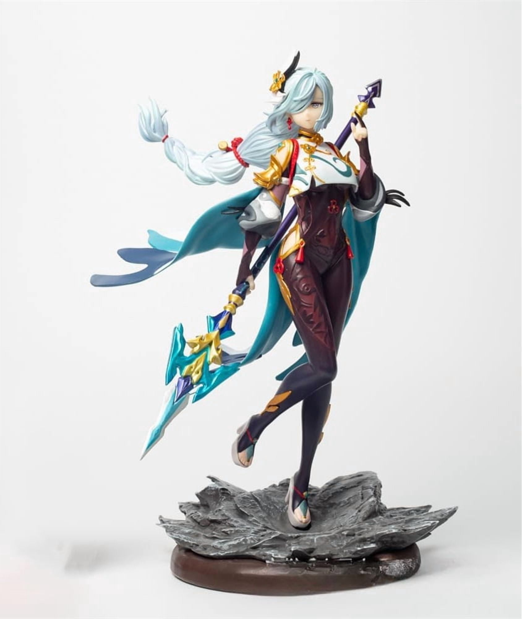 Shenhe Figure Holding A Long Gun Shenhe Anime Figures 30cm/11.8inch Handmade PVC Anime Model Statue Collectible Craft Gift